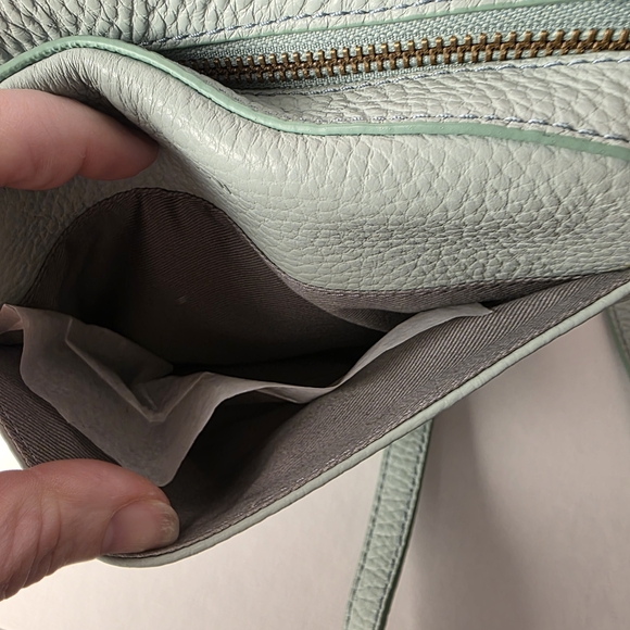 Fossil Leather Crossbody Bag Mint Green NWT - Picture 7 of 9